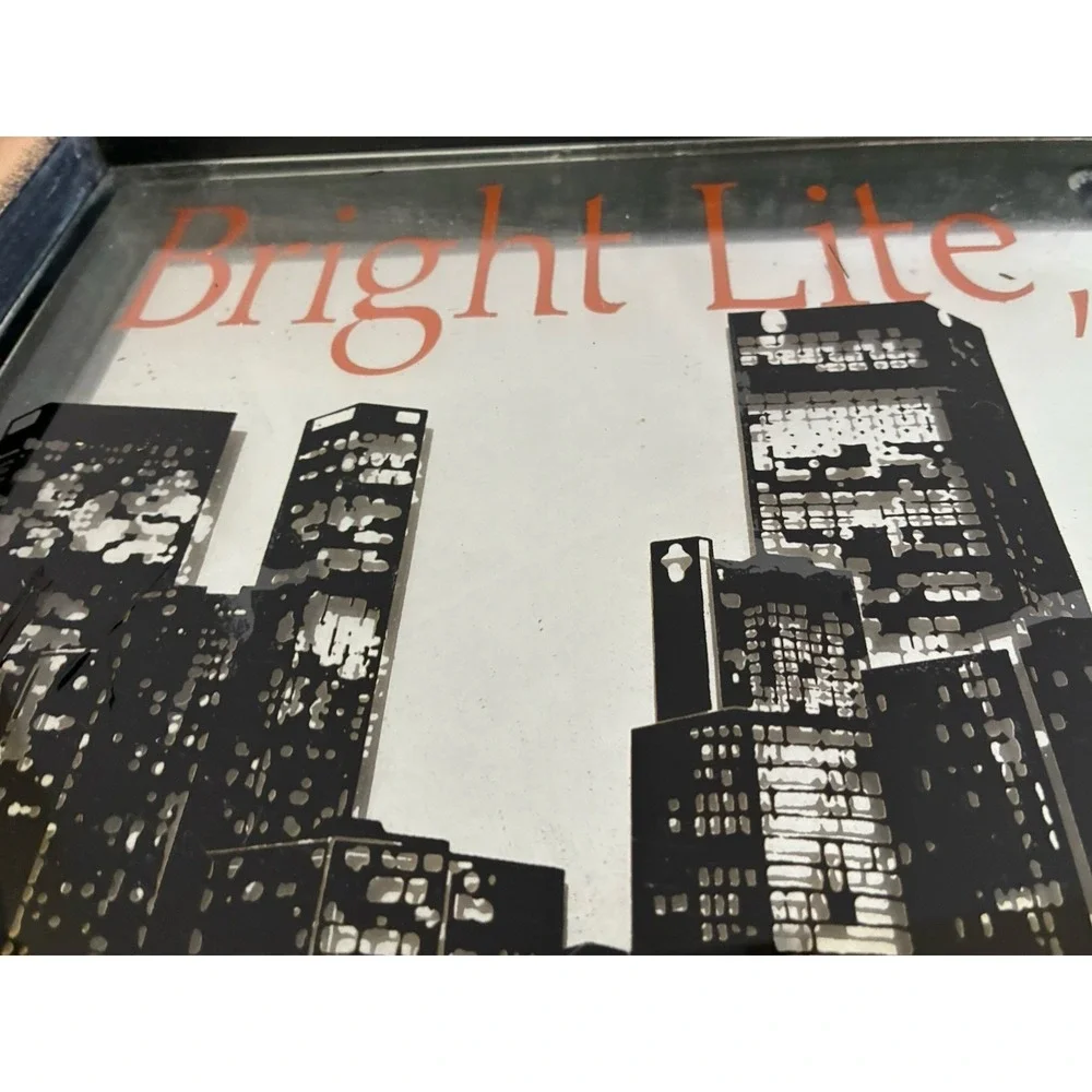 Miller Lite Sign Bright Lite Big City Los Angeles Skyline 3D Bar Pub Vtg*flaws